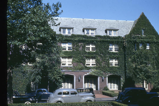 Dow Hall covered in ivy